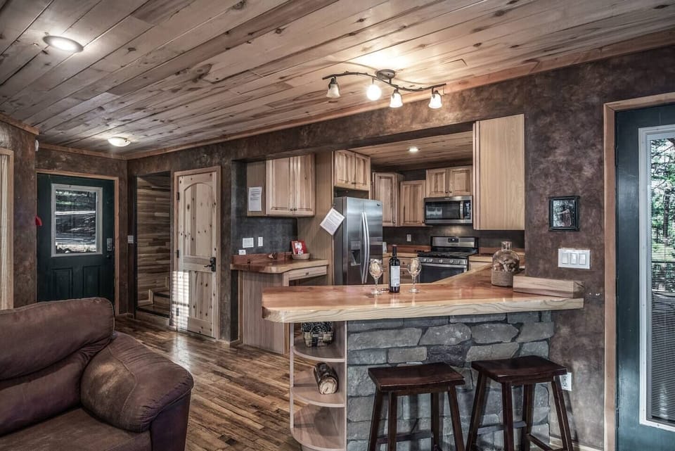 Sequoia Redwood countertops in the kitchen. 