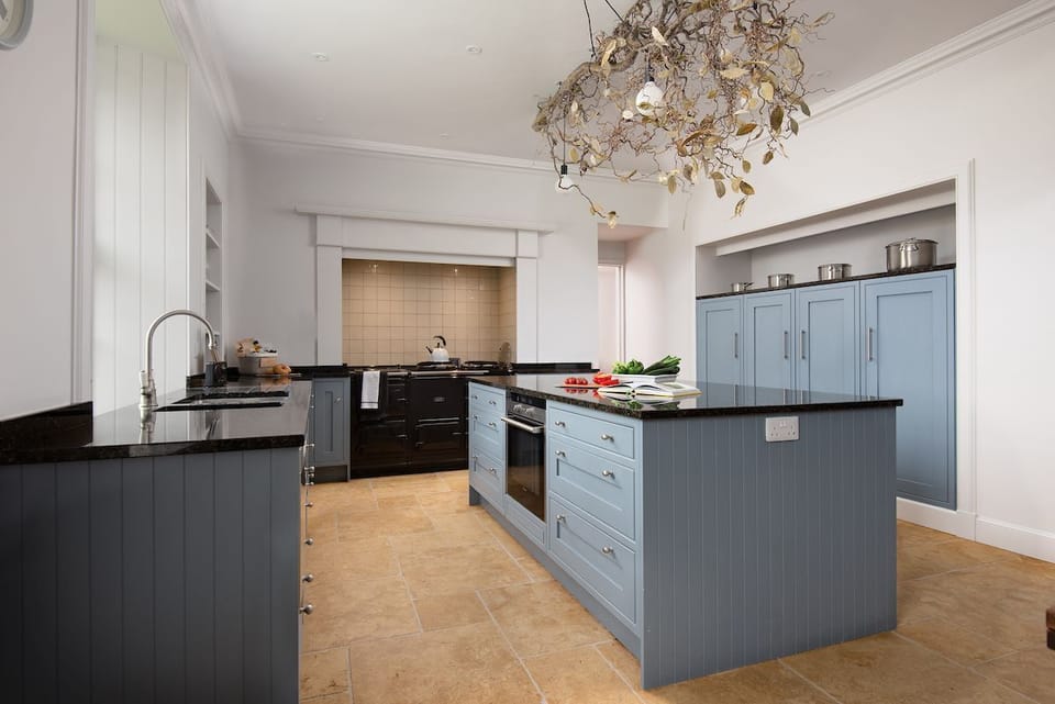 Papple Steading - Papple Farmhouse - handcrafted oak kitchen with large central island