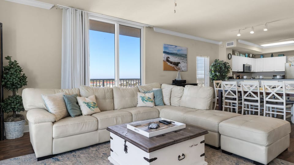 Tidewater 1301 Living Area with Gulf Views