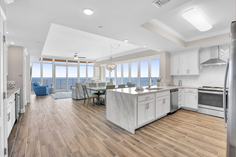 Experience this stunning vacation rental with coastal accents and soothing vibe