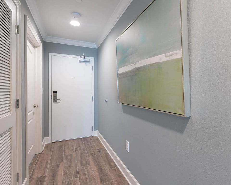 Welcoming entryway to your vacation rental inviting you to explore your beachfront retreat