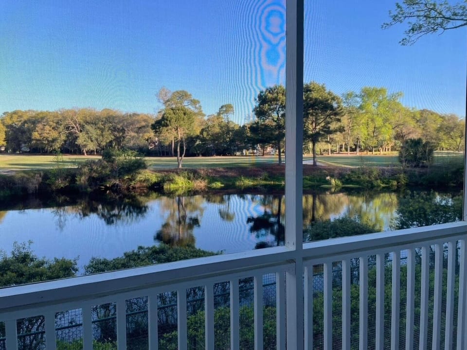 Peaceful view from private screened deck