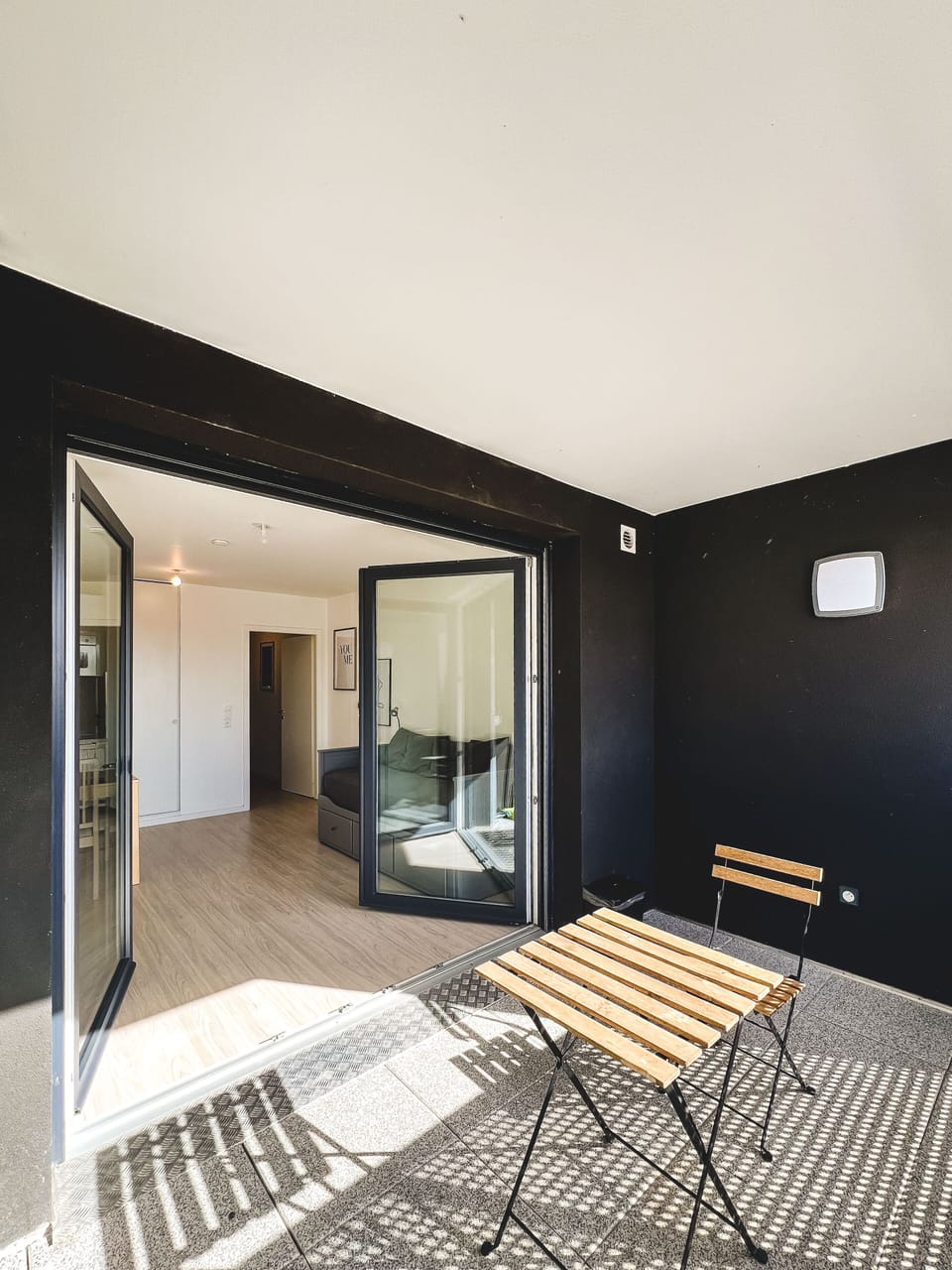 Large sunny balcony