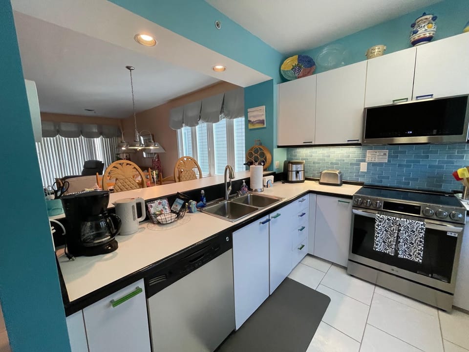 Open concept kitchen with breakfast bar