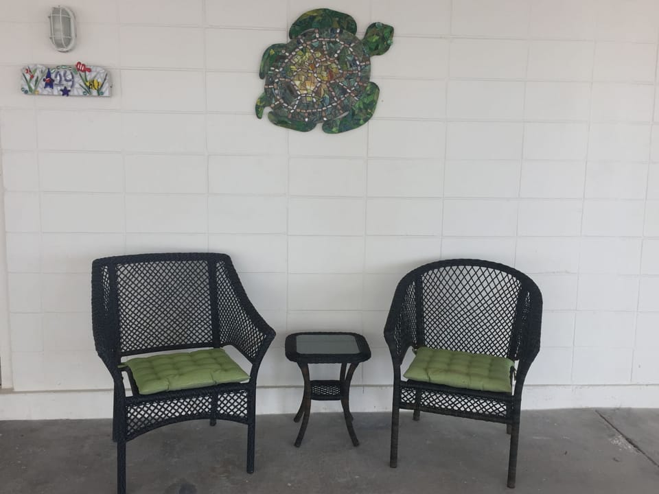 Seating in our carport