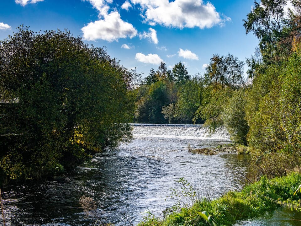 Aughrim Holiday Village, Aughrim, County Wicklow. Scenic village with river.