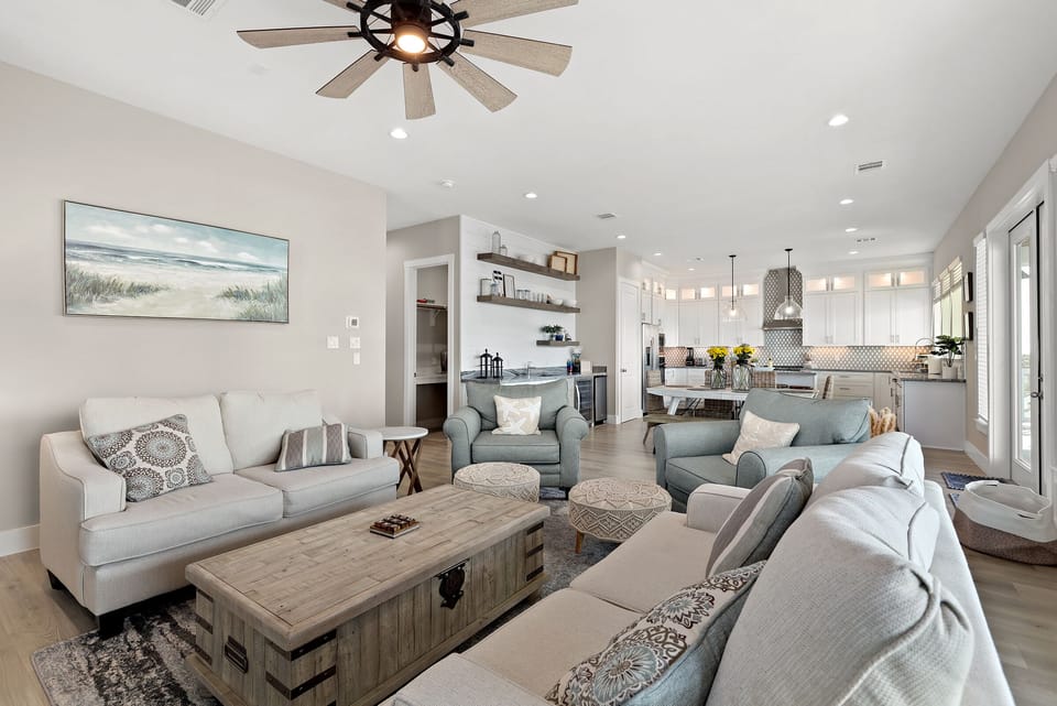 Spacious living room with comfortable seating