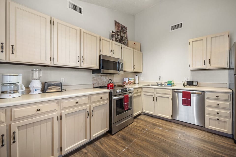 The open kitchen area