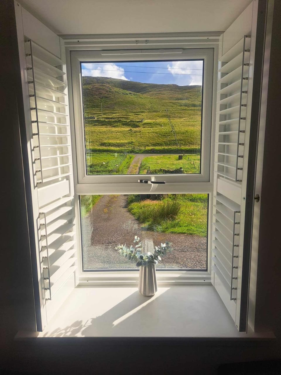 Window view facing front from Living Room/Dining Area