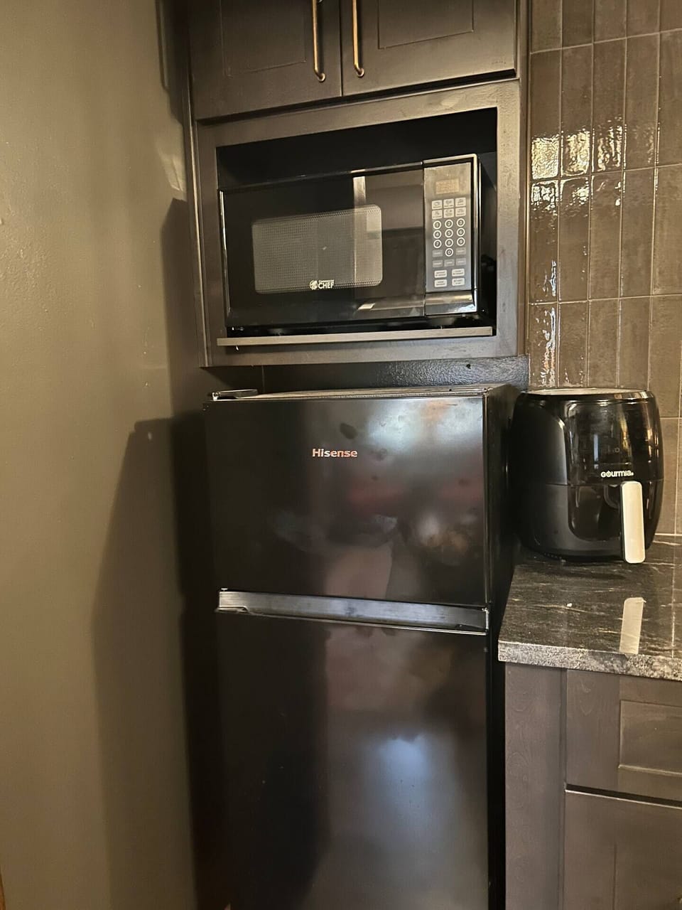 Microwave refrigerator, freezer and air fryer
