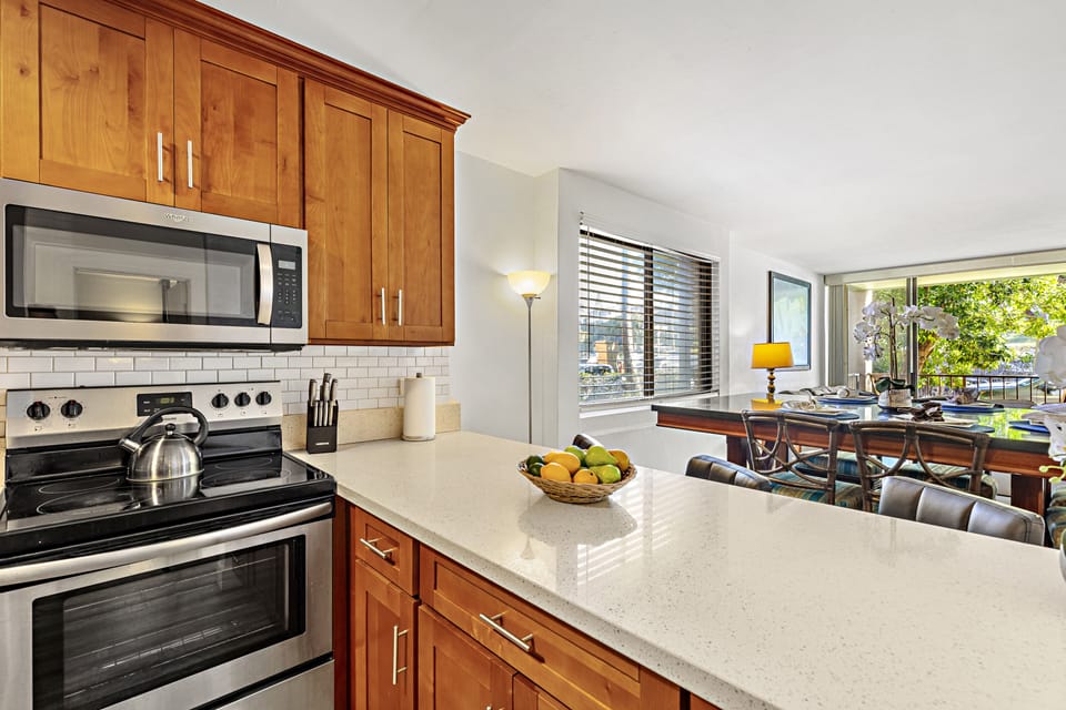 Ample counter space makes meal prep easy