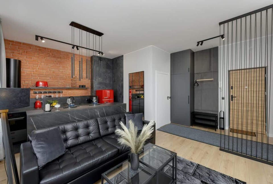 Living room with a comfortable sofa bed