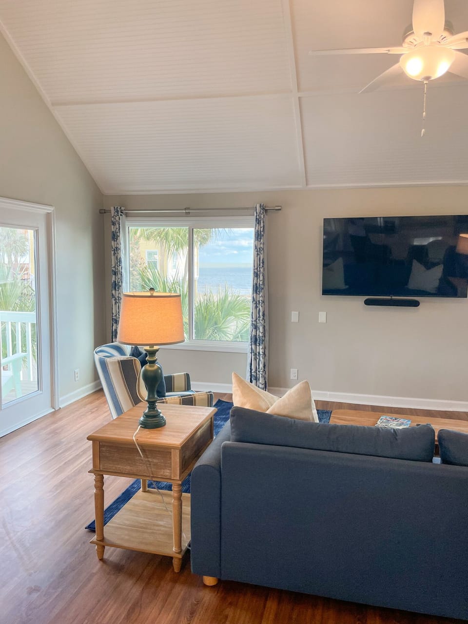 Three smart televisions, each with cable, Netflix, and Hulu.