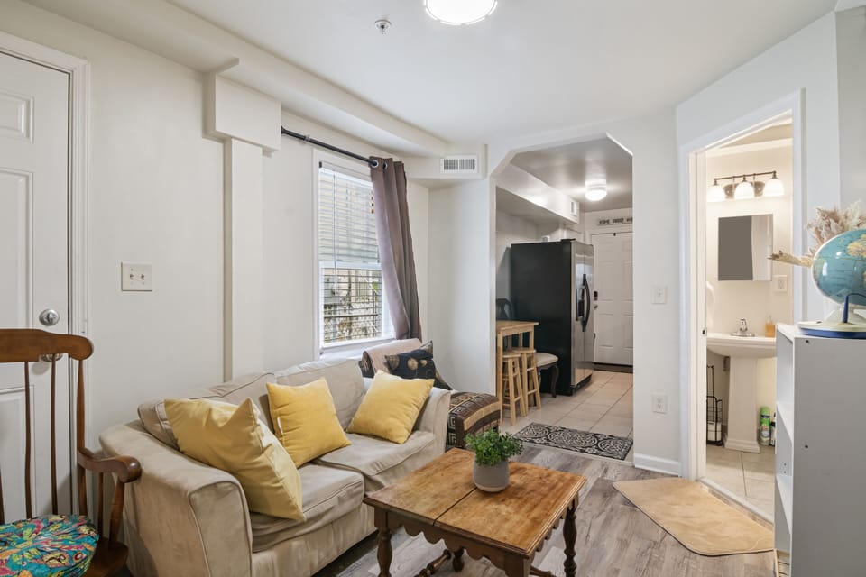Cozy living room with smart TV