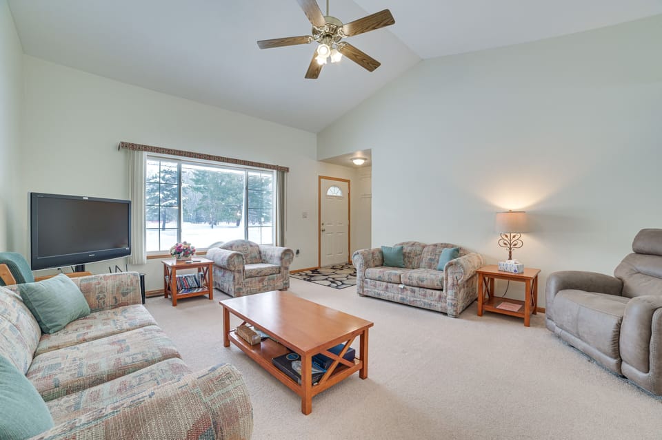 Mancelona Vacation Rental | 3BR | 2.5BA | 1,350 Sq Ft | 2 Steps to Enter