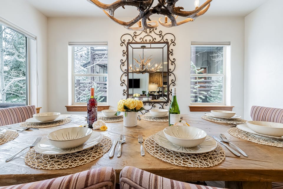 Large wood dining table