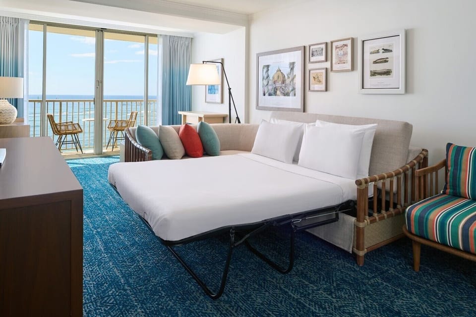 Stretch out on the sleeper sofa after a beach day.