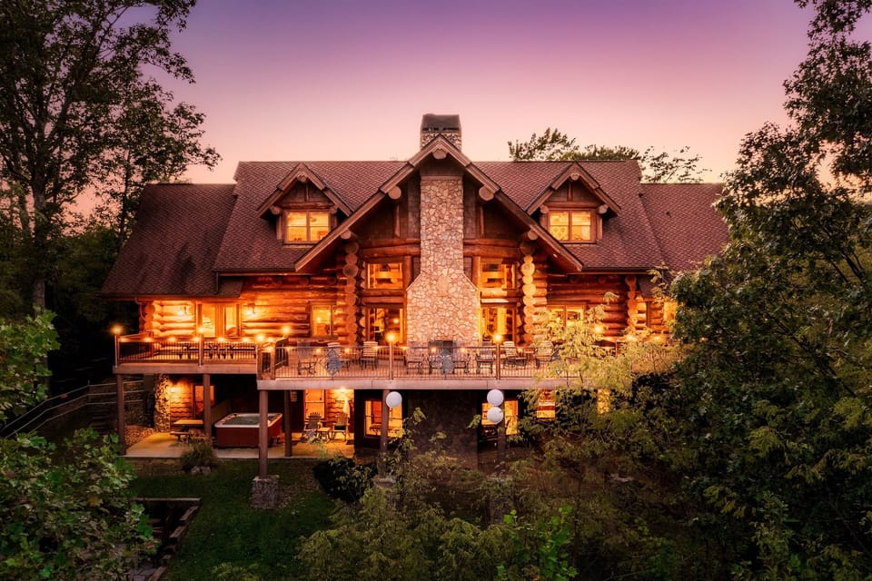 This grand lodge offers a sprawling 7200 sqft