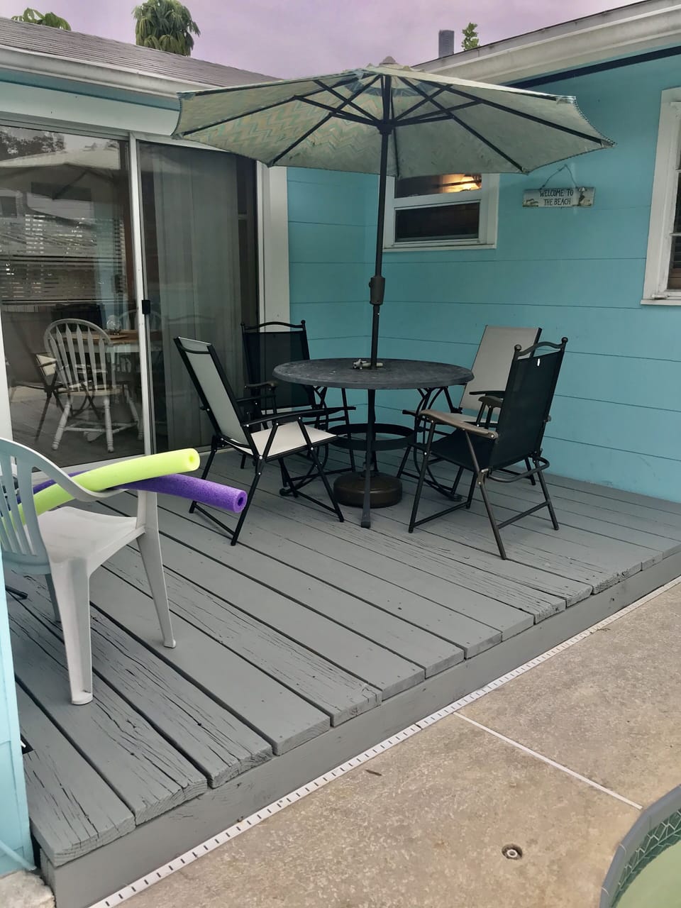 Small deck area. 