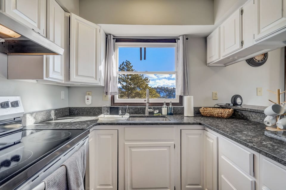 Enjoy the mountain views as you make meals in the kitchen for everyone to enjoy.