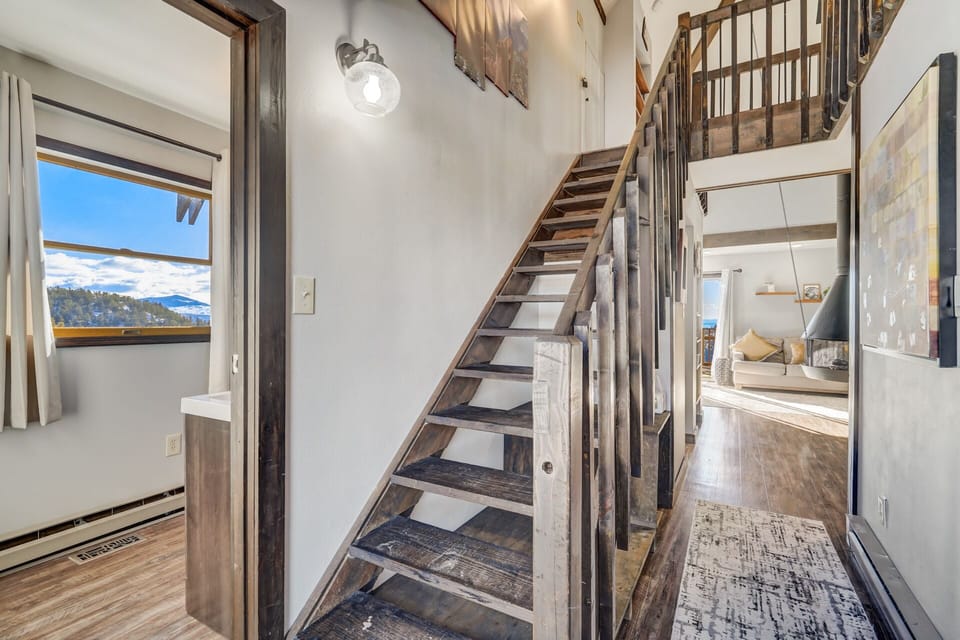 Head upstairs to the loft to find the additional sleeping arrangements.