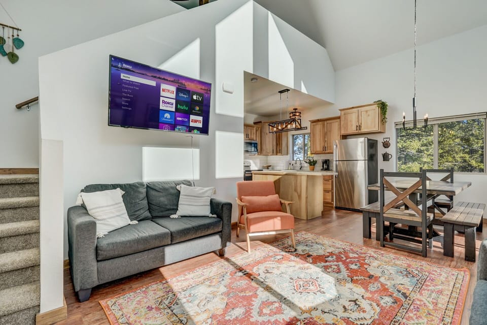 Our spacious, flowing living room gets lots of natural light.