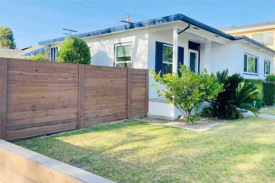 One-story single family home with spacious fenced-in front and back yard.