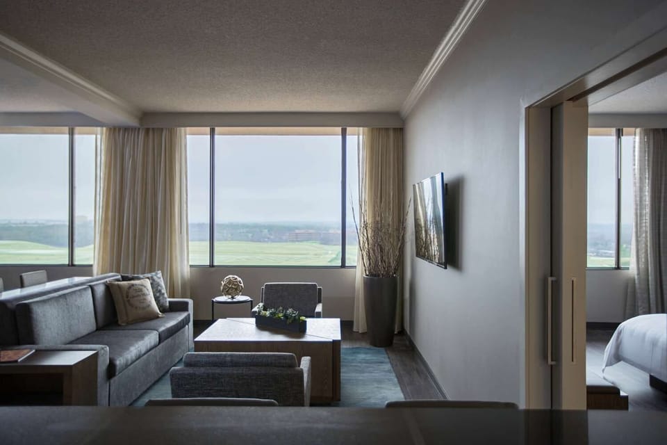 Stretch out on the sofa and savor sweeping daytime views.