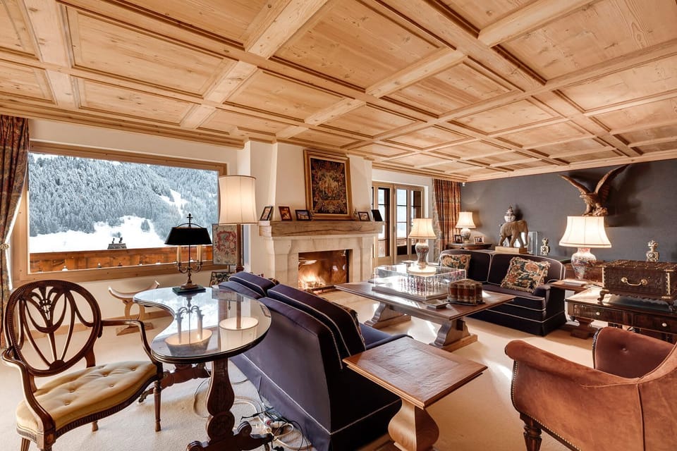 the luxurious living room 