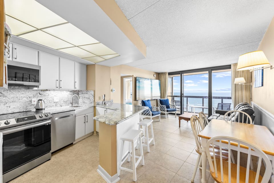 Whip up a gourmet meal in his fully stocked kitchen.