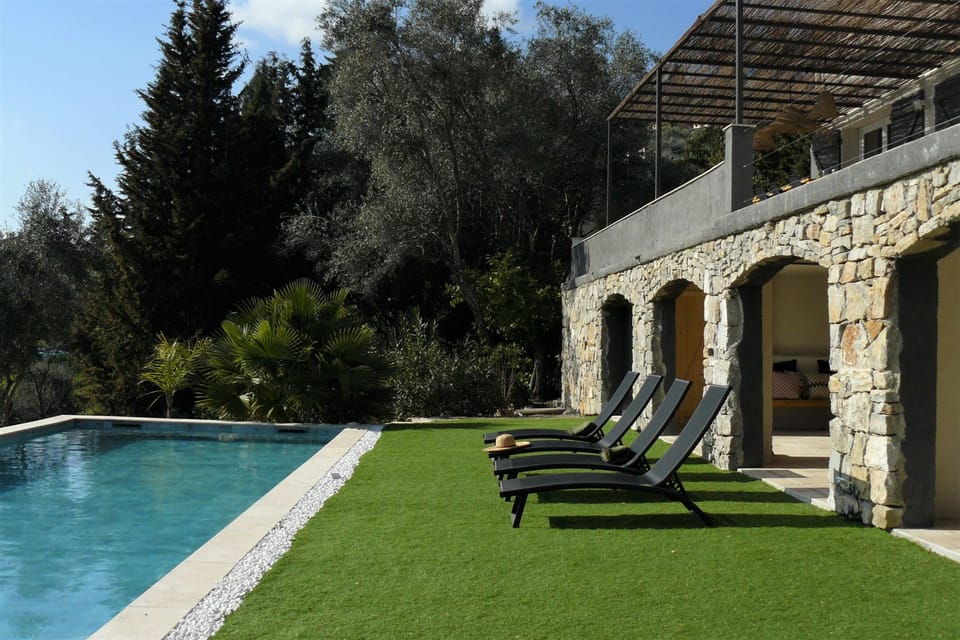 Swimming pool with summer kitchen
