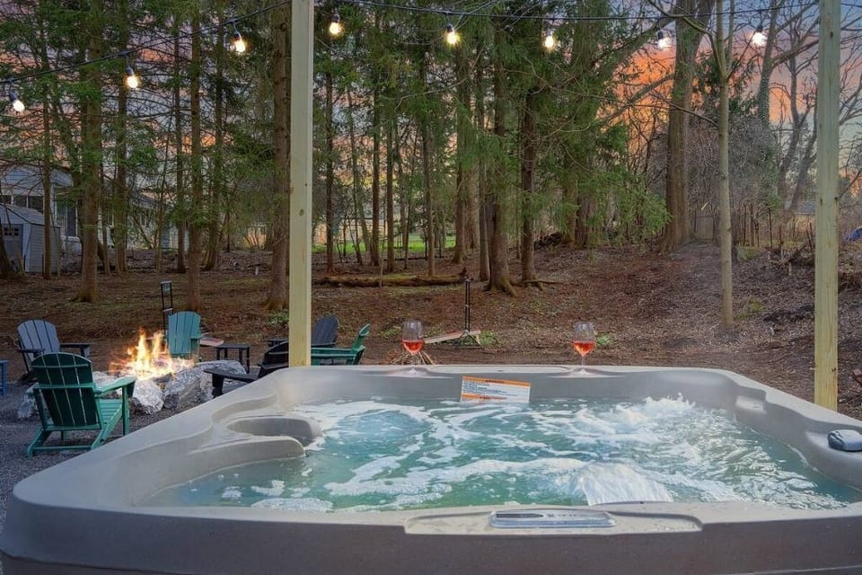 The perfect spa like experience in our brand new hot tub.