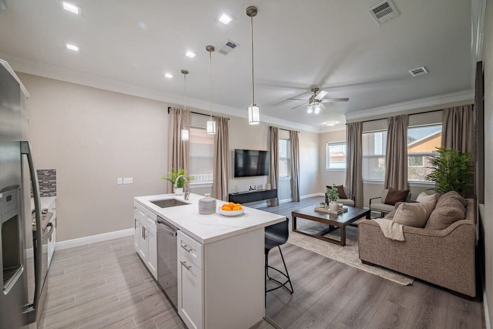 Enjoy family time in the open concept space that leaves no one in the kitchen out of the conversations in the living room