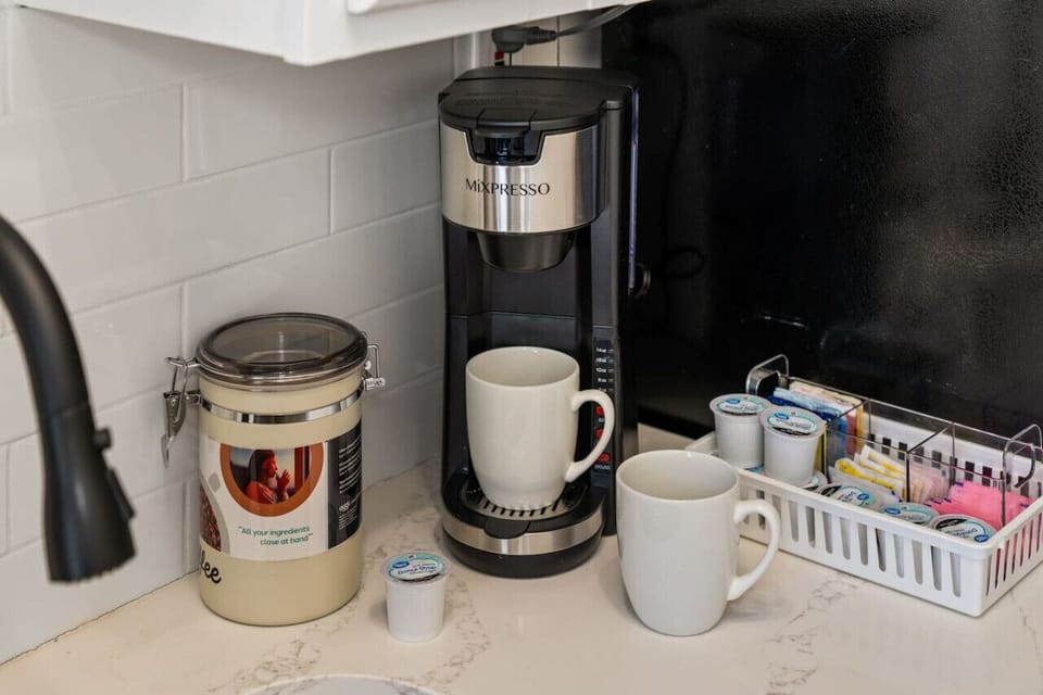 Complimentary coffee bar, spices & cooking amenities are thoughtful extras