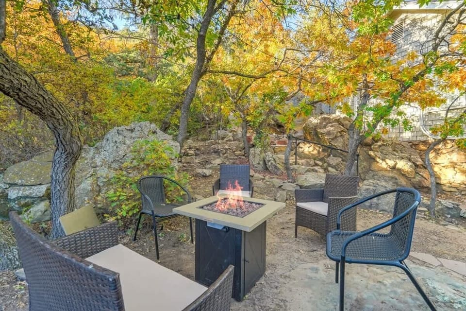Never Feel the Chill of Colorado Nights Again with Our Cozy Fire Pit. The Ideal Spot for Gathering, Conversations, and Enjoying Drinks or Hot Coffee. Your Perfect Vacation Awaits!