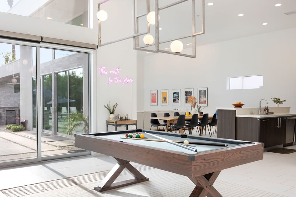 Play a round of billiards or break out one of the provided board games.