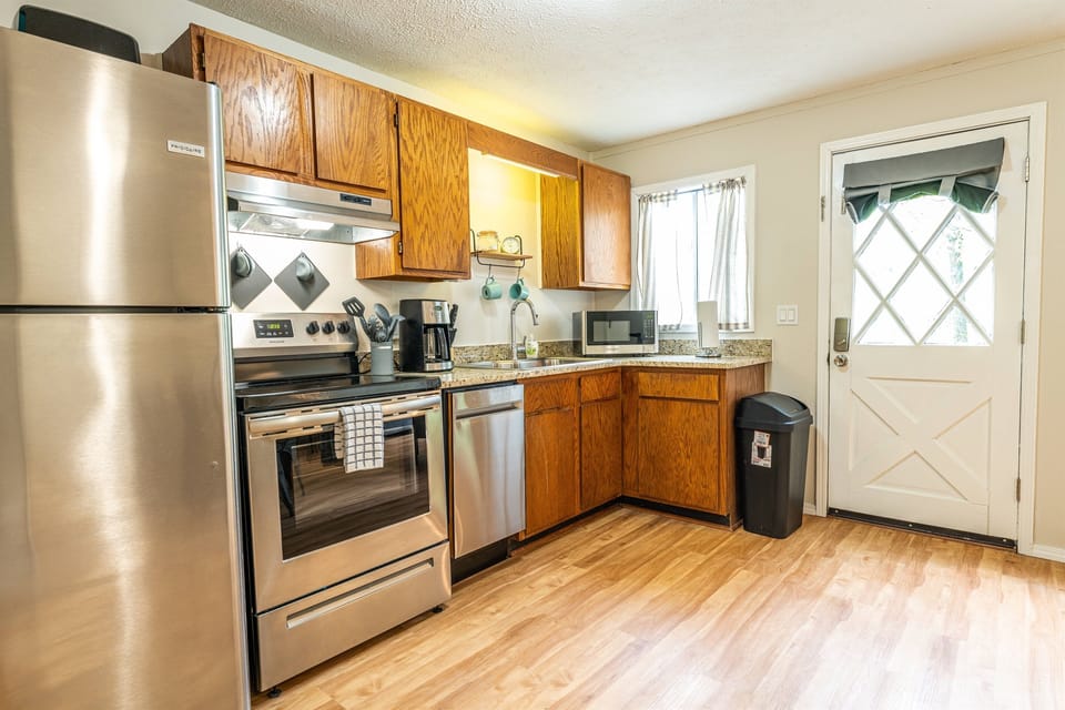Cook up a family meal in the stocked kitchen!