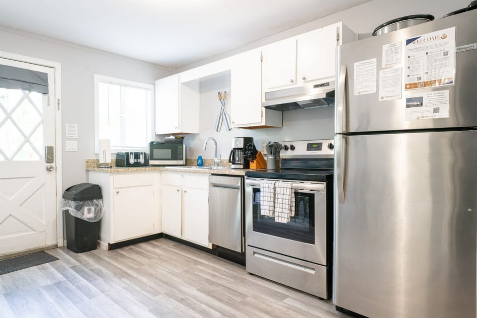 Fully stocked kitchen for meal cooking
