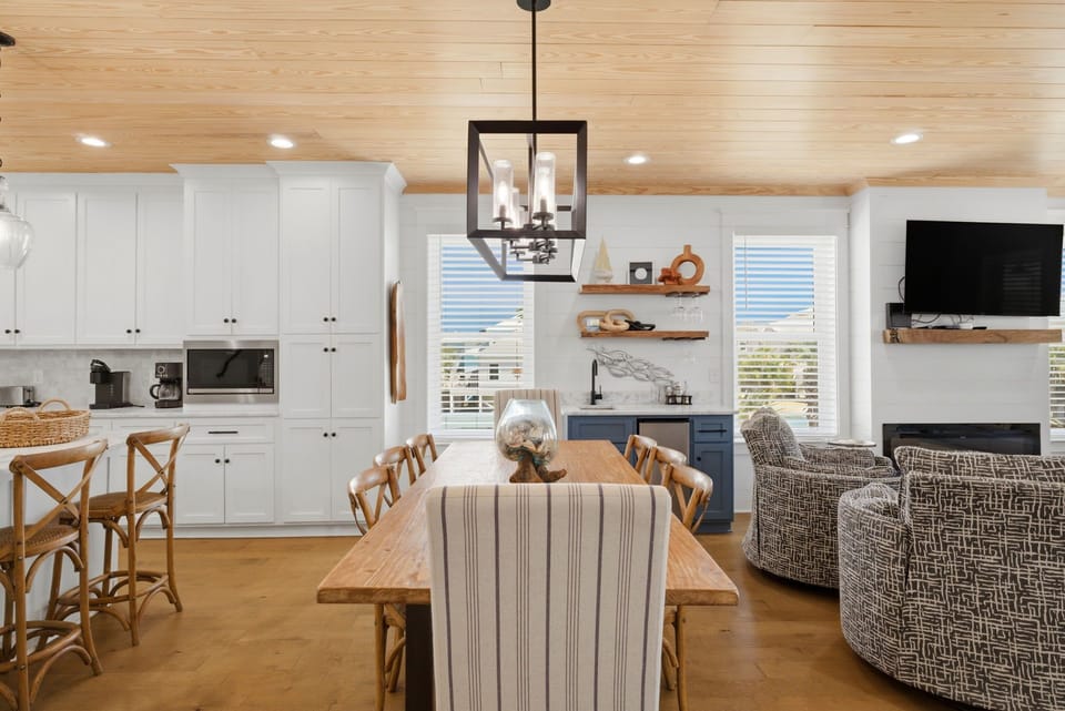 Dining table and wet bar