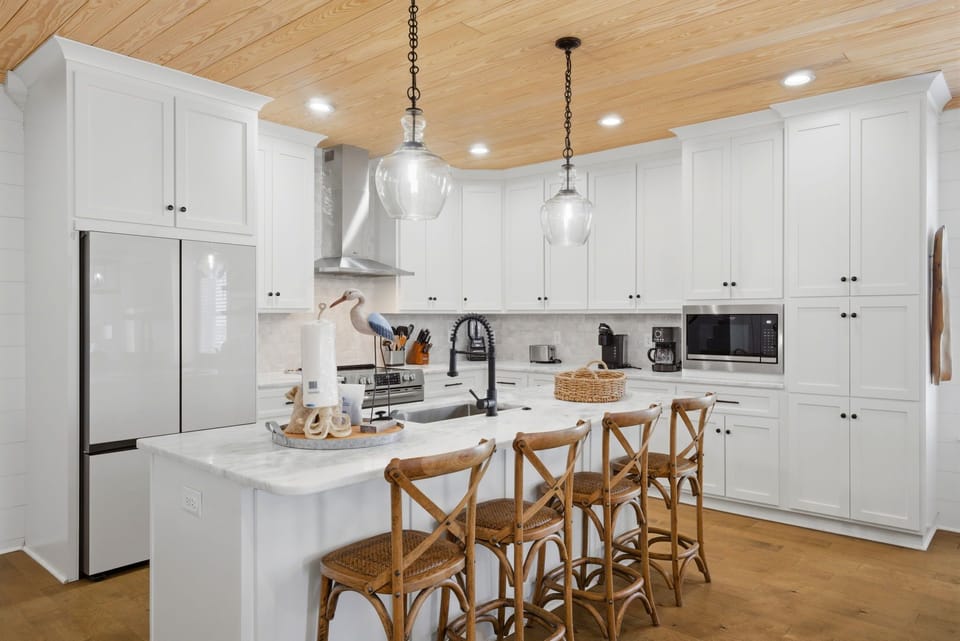 Kitchen island with seating for four