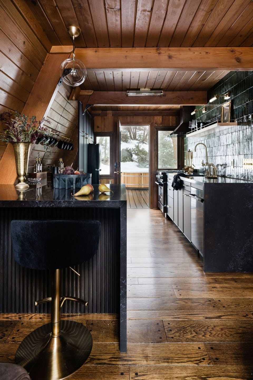 Open-concept kitchen with stunning views