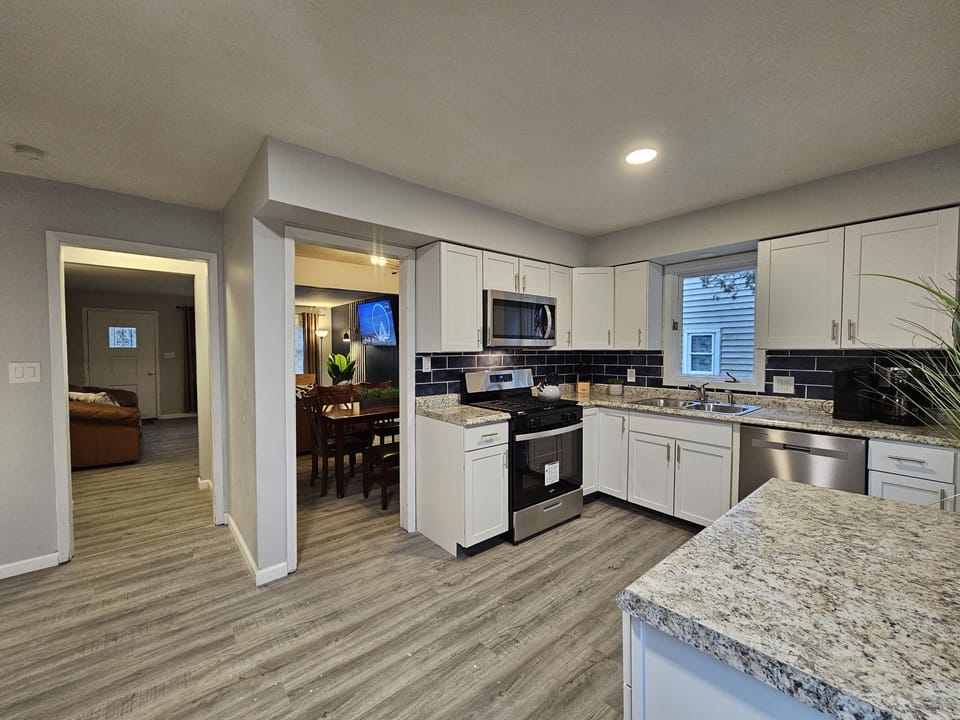 Large kitchen with all appliances