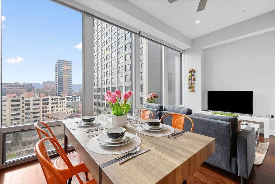 Lots of dining space in this open plan