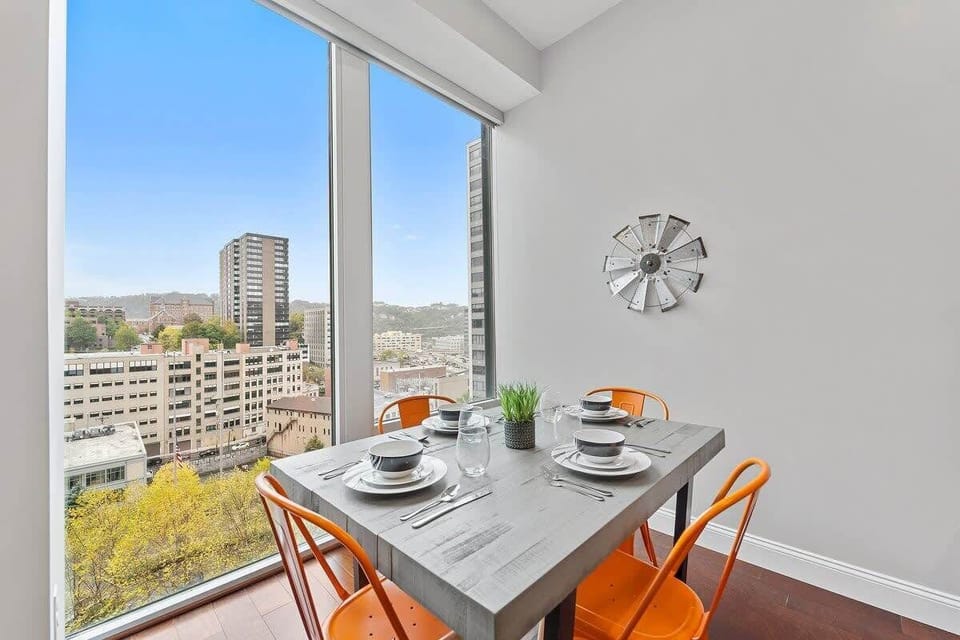 Bright modern space with fabulous views
