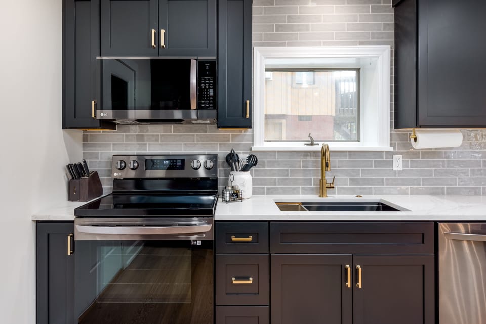 Kitchen with new appliances 