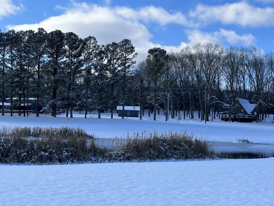 Rural Hill Farm covered in snow