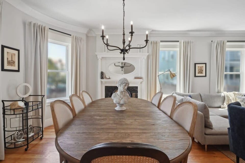 Dining Area | 8 Person Dining Table with Natural Light | First Floor