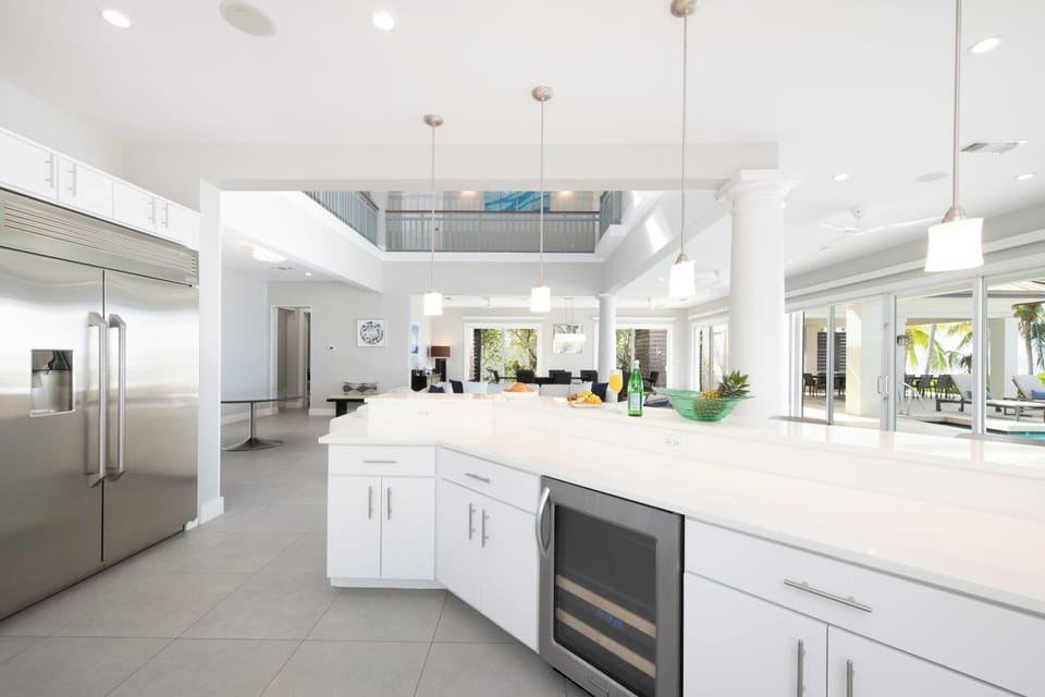 Gourmet kitchen with top of the line appliances. 