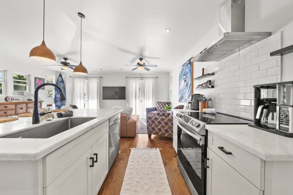 Bright, open kitchen with modern finishes and a seamless flow into the living area.