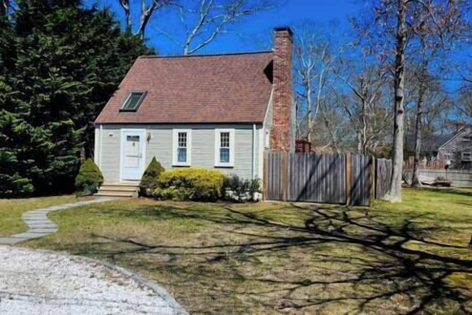 Our saltbox house has a private fenced-in yard.